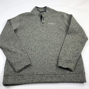 Eddie Bauer Large MINT Radiator Fleece Snap Mock Pullover Stretch Long Sleeve